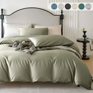 Luxury 3Pcs Bedding Set 800TC Long Staple Cotton Sateen Duvet Cover Super Soft Breathable All Season Bed Linens   includes:1 duvet cover and 2pillow sham