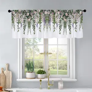 1Pc Realistic Spring Flowers printed kitchen curtains living room bedroom bathroom home decoration 54 * 18 inches