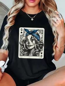 100% Cotton Unisex Chicana Chicano Shirt Camisa Cute Chicano Tattoo Art Clown T-Shirt Casual Top