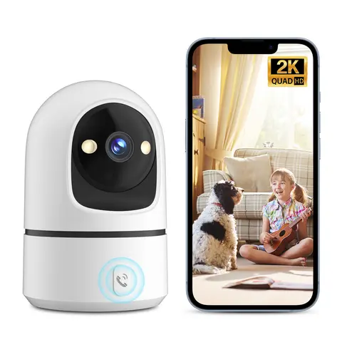 Camoon 2K 3MP Indoor Security Camera for Home & Pet Monitoring, 360° View, Smart Motion Tracking, AI-Powered Motion Detection Alerts, 2-Way Audio, Color Night Vision, Phone App Control, 2.4Ghz WiFi, TF/Cloud Storage & Privacy Mode for Safe Home