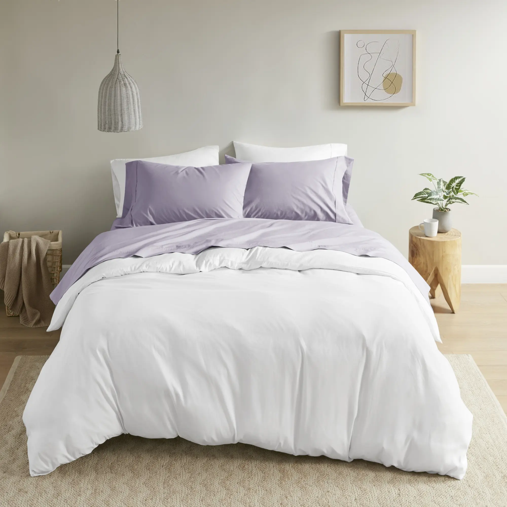 200 Thread Count Relaxed Cotton Percale Sheet Set