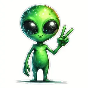 Alien Design Car Sticker, Cute Waterproof Vinyl Decal, Self Adhesive Car Decorative Sticker for Car Bumper Rear Window Laptop Truck Car Decal