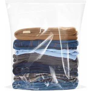 Large Plastic Bags with Zipper Top 5 Gallon 18" x 24" 10 Pack Heavy-Duty 2.36-mil Thick Clear for Clothes Travel Moving Storage Organiser Set