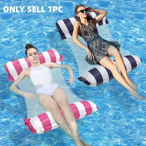 Water Hammock Striped 2 Tube Adult Size, 4-In-1 Multi-Functional Pool Float Toy, Inflatable Pool Float, Pool Raft Lounger Floating Device for Adults, Swimming Floater