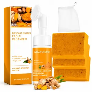 Turmeric Wash and Care two Piece Set Turmeric Cleansing Mousse Turmeric Face Soap Skincare Facial Cleanser Facial Wash