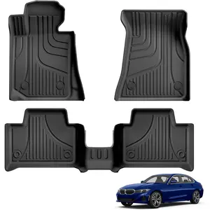 Floor Mats Compatible with 2019-2025 2026  3 Series (Only Sedan) 330i 330e M3 M340i TPE  Weather Custom Fit Floor Liner for 3 Series 1st & 2nd Row  Mats Black