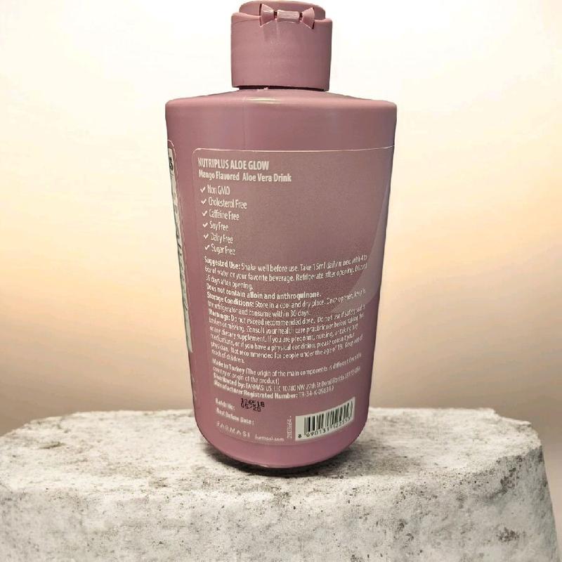 Nutriplus Aloe Glow Mango Drink Natural Antioxidant Boost Hydrating Soothing Aloe Vera Mango Flavor 450 mL
