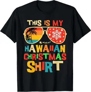 100% cotton Unisex This Is My Hawaiian Christmas Pajama Matching Family Hawaii T-Shirt