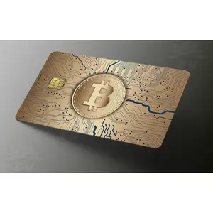 Gold BitCoin Credit Card Skin, Debit Card Covering (small chip)