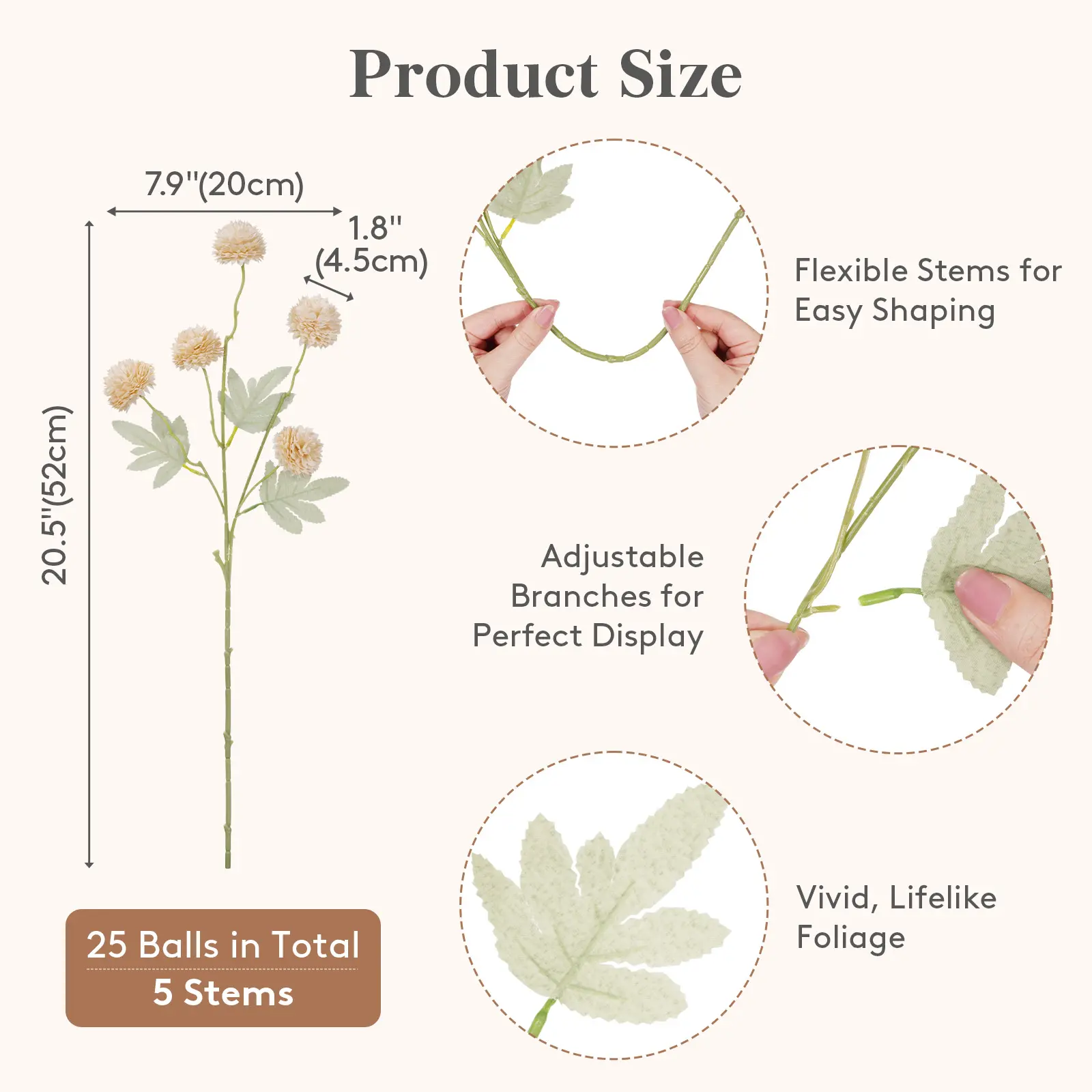 5 Stems Beige