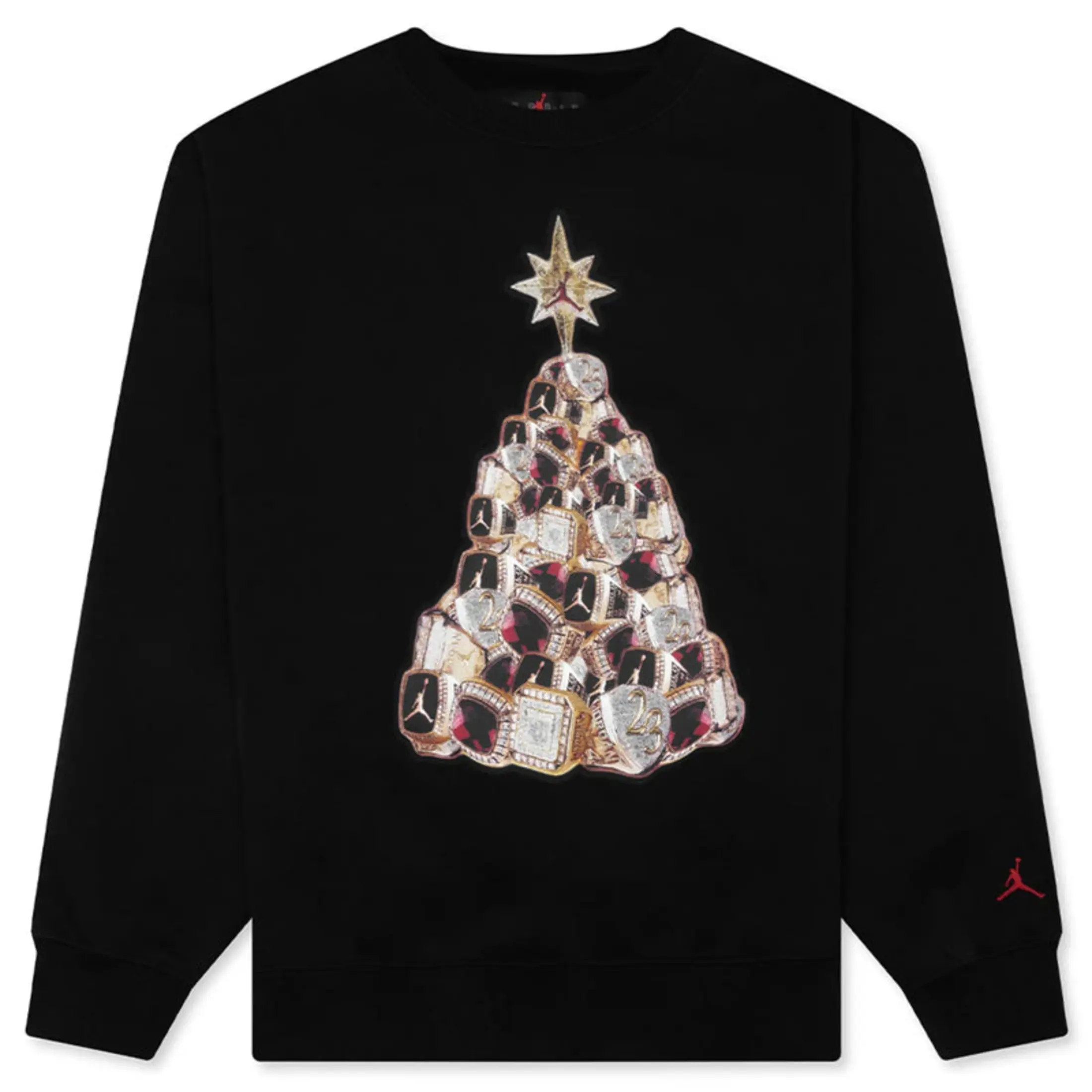 Nike Air Jordan Holiday 2025 Long Sleeve Sweatshirt Rings Tree Black HV1874-010 Men's Fashion Tops