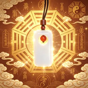 Natural White Gemstone Pendant with Red Accent | Spiritual Serenity Decor