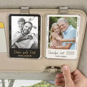 Fathers Day Gift For Dad Photo Car Visor Clip, Drive Safe Daddy, Drive Safe Sun Visor Clip, Husband Gift,  Acrylic Car Accessories