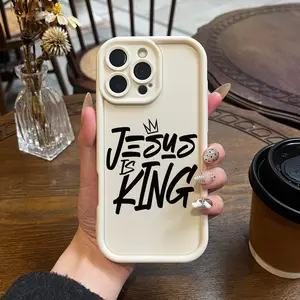 Jesus King Design Case for iPhone 17 Pro Max 16 16e 15 14 Plus 13 12 Mini 11 Air X XS Pattern Soft TPU Rubber Camera Protection Rugged Mobile Phone Cover Gift Cellphone Screen Protector