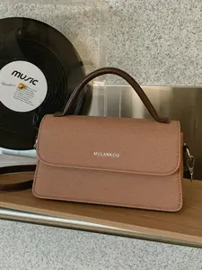 Elegant Solid Color Small Square Bag, Modern Style Shoulder Crossbody Bag, Versatile Commute Bag, Chic Office Accessory, Trendy Fashion Item, Fashionable Flap Bag