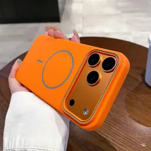 2026 New Large Window Phone Case for Apple 17 Pro Max, Full Coverage Anti-Drop, Premium Silicone, Magnetic Ring, Unisex, Durable