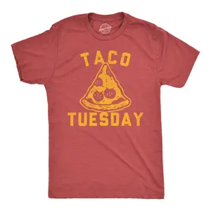 Mens Funny T Shirts Taco Tuesday Pizza Sarcastic Food Graphic Novelty Tee for Men Mens Funny T Shirts Cool Vintage Fashion T-Shirt Gift Classic Menswear Sarcastic Apparel for Men Funny Food Short Sleeve Novelty Red - Taco