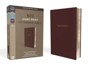 NIV, Reference Bible, Giant Print, Leather-Look, Burgundy, Red Letter, Comfort Print by Zondervan [Leatherbound Book]