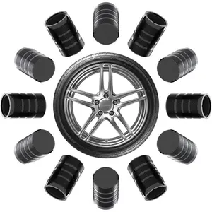 12 Pcs Car Tire Valve Stem Caps-Universal Stem Covers for Car, Motorcycle, SUV, Truck - Plastic Liner, Corrosion Resistant Tire Air Caps for BMW, Ford Cars
