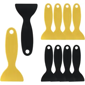 10 count Plastic Spatula  Scrapers, Plastic Scraper Putty , Air Bubble Remover Sticker Installation Tool for  Printing(Black,Yellow)