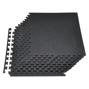 【Summervibes】VEVOR Puzzle Exercise Mat, 24 PCS Fitness Equipment Mats, 24 x 24 x 0.4 in, High-Density EVA Foam Mats Set, Interlocking Rubber Soft Tiles, Protective Floor Padding with Blue Dots for Home Gym Office