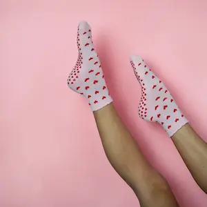 Heart Pilates Grip Socks for Women | Non-Slip Studio Workout Socks