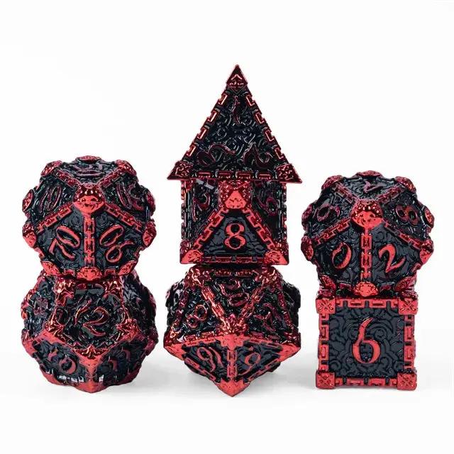 Metal Red and Black Dagger of Venom 7-Dice Set