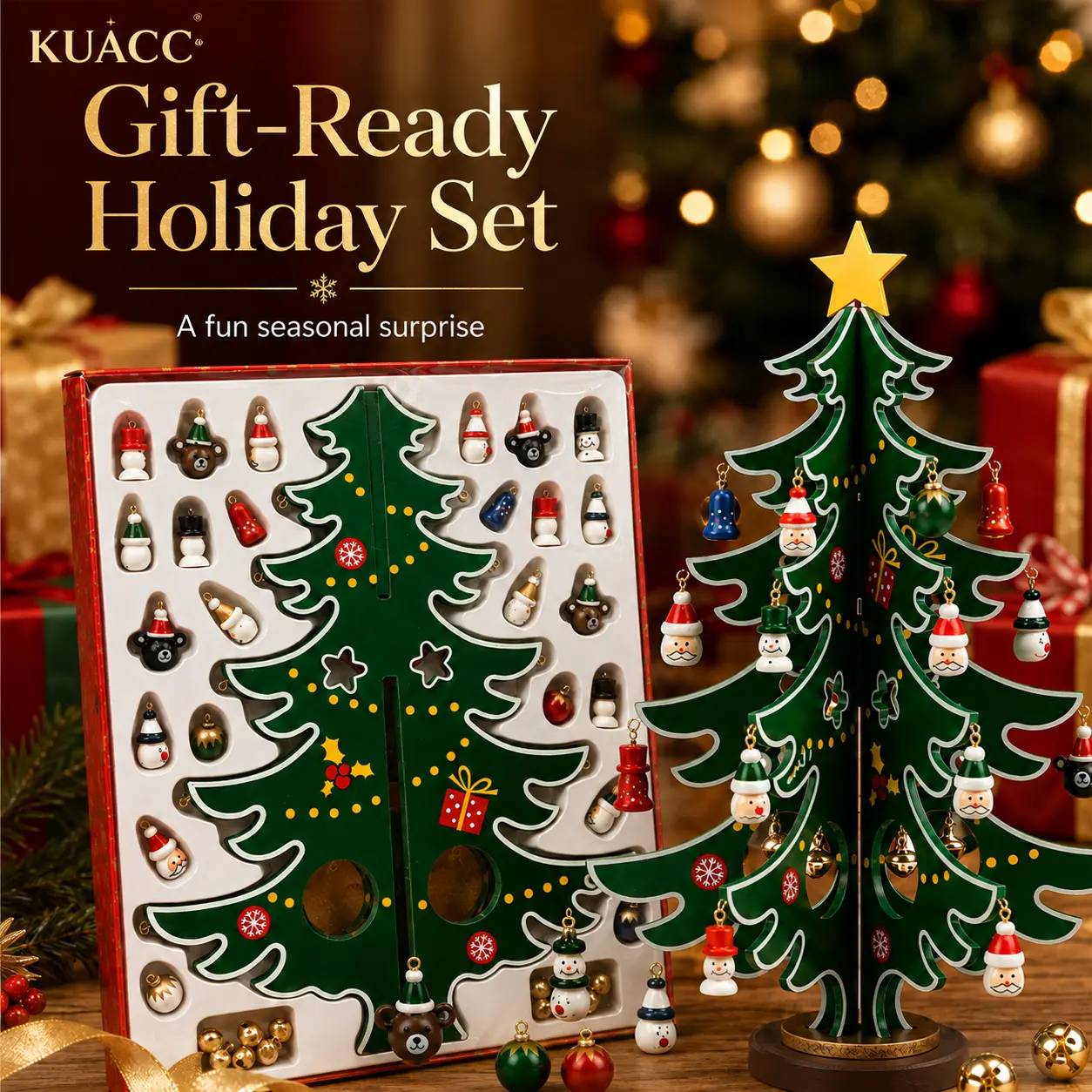 KUACC 2026 Christmas Advent Decorations, Ornaments for Boys Girls & Kids Party Favors, Classroom Prizes Xmas Gift, Xmas Tree Countdown