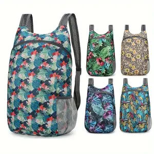 [Waterproof travel backpack-Outdoor] Lightweight & foldable floral backpack-waterproof, multi-purpose sports bag for Travel & outdoor activities