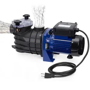 High Current Self-Priming Swimming Pool Pump 0.75HP 550W 2641GPH Heavy Duty Single Speed Water Circulation Pump Low Noise Operation Built-in Removable Filter Basket Thermal Overload Protection Durable Pump for Inground Above Ground Residential Pool Clean