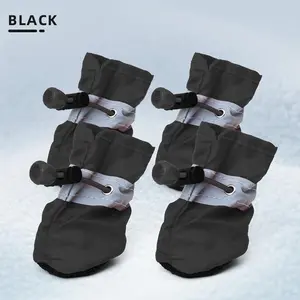 4-Pack Dog Boots: Waterproof, Anti-Slip & Reflective - Adjustable Straps for Secure Fit, All-Season Shoes for Snow, Mud & Rain, Spring New for Small to Large Dogs