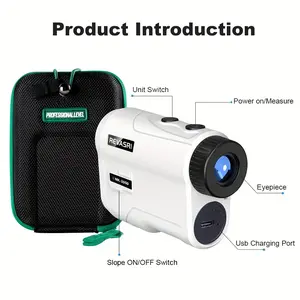 REVASRI golf rangefinder with slope and pin lock vibration, external slope switch for legal golf competitions, rangefinder with rechargeable battery, 1000YDS rangefinder
