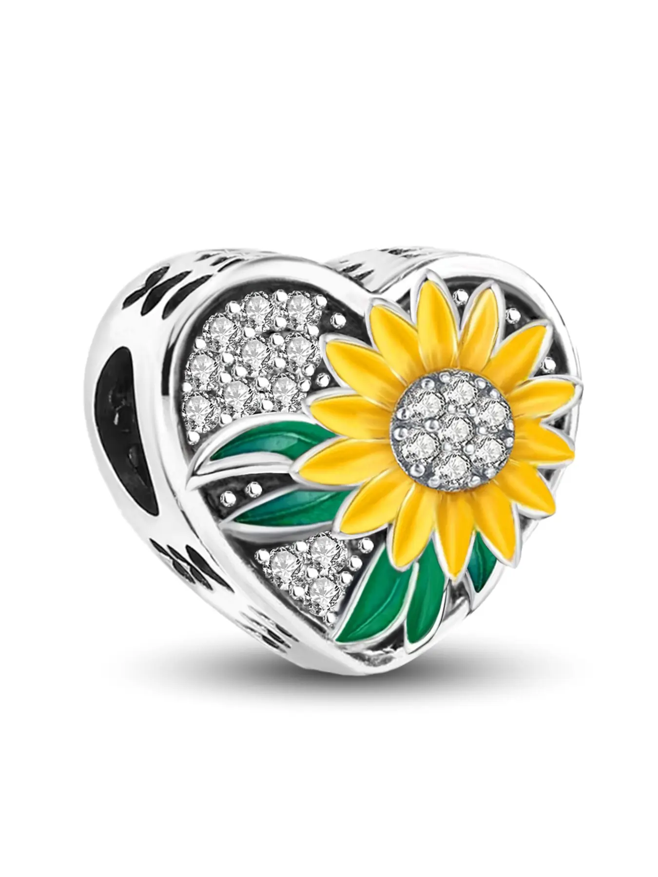 1Pc New Design Sunflower Beaded Charm Charms for Crafts Beading Making DIY Jewelry Making Kit for Bracelet Beads for Bracelets Creative Craft Material Holiday Gift Pendant Women Birthday Gift Daily Wear Accessories DIY Beads