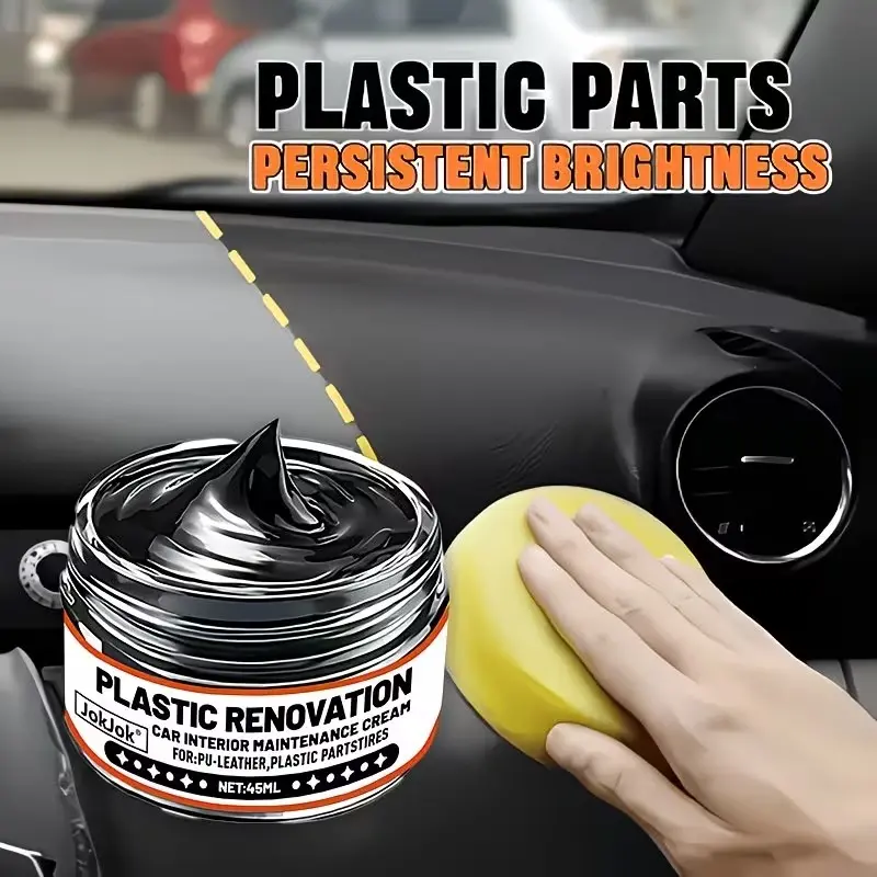 Car Repair Tool Kit, Auto Repair Supplies for Door, Dashboard, Steering Wheel, External Plastic Parts, Jokjok Brand, High-Shine Cream Cleaner