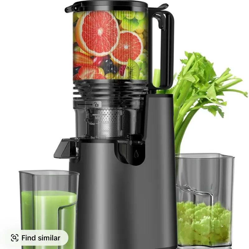 Juicer Machines with 5.8" Large Chute 2-in-1 Cold Press Masticating Juicer for Whole Vegetables Fruits 400W Easy to Clean Juice Extractor Machine for Nut Milk Premium Gray blender