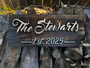 Customized Family Last Name Wood Sign and Established Date Customized Family Last Name Wood Sign and Established Date
