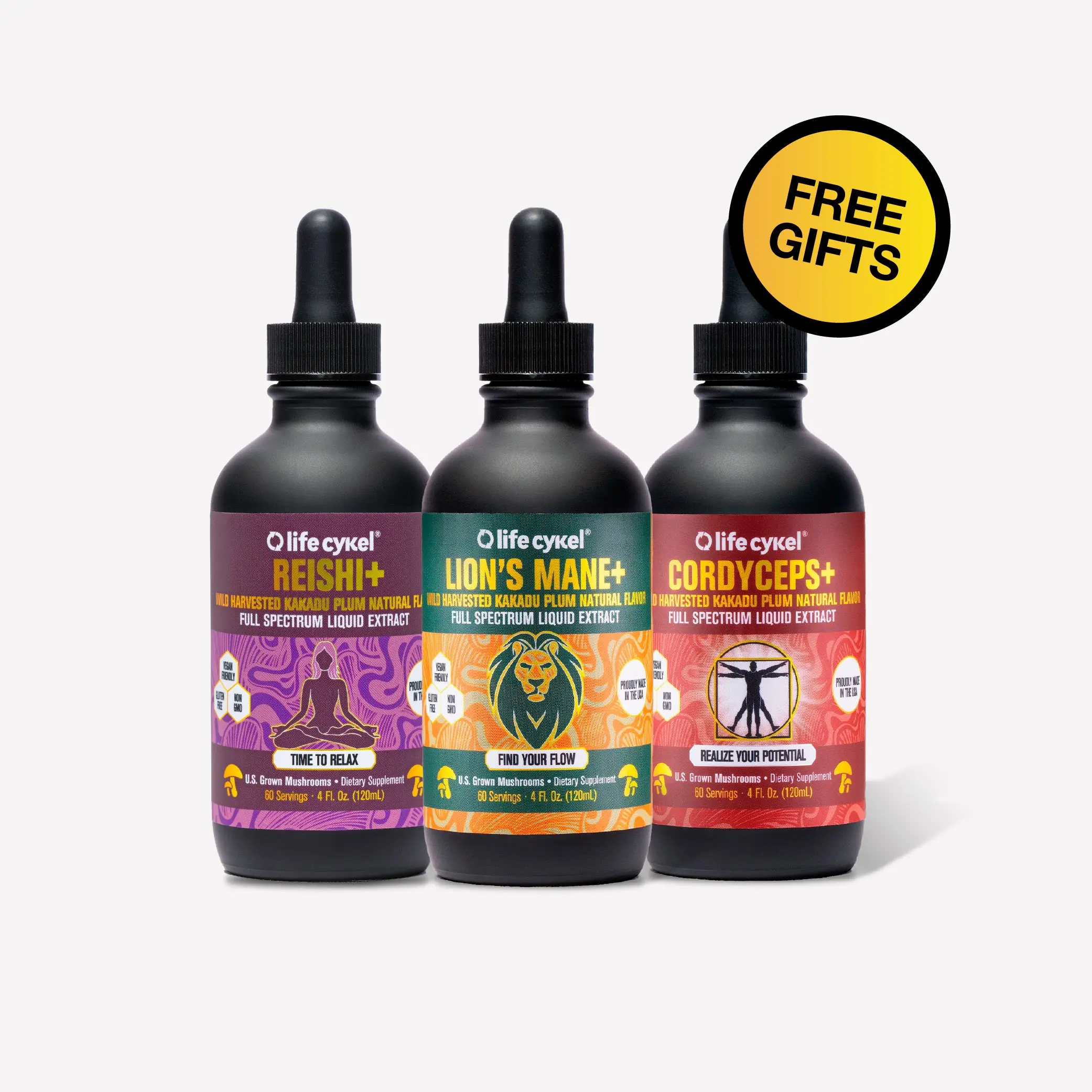 Professional Athletes Pack - Lion's Mane, Cordyceps, Reishi Healthcare Natural - By Lifecykel