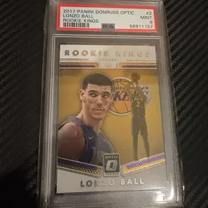 Panini 2017 Donruss Optic Rookie Kings Lonzo Ball #2 Gold RC PSA 9 Mint Basketball Card