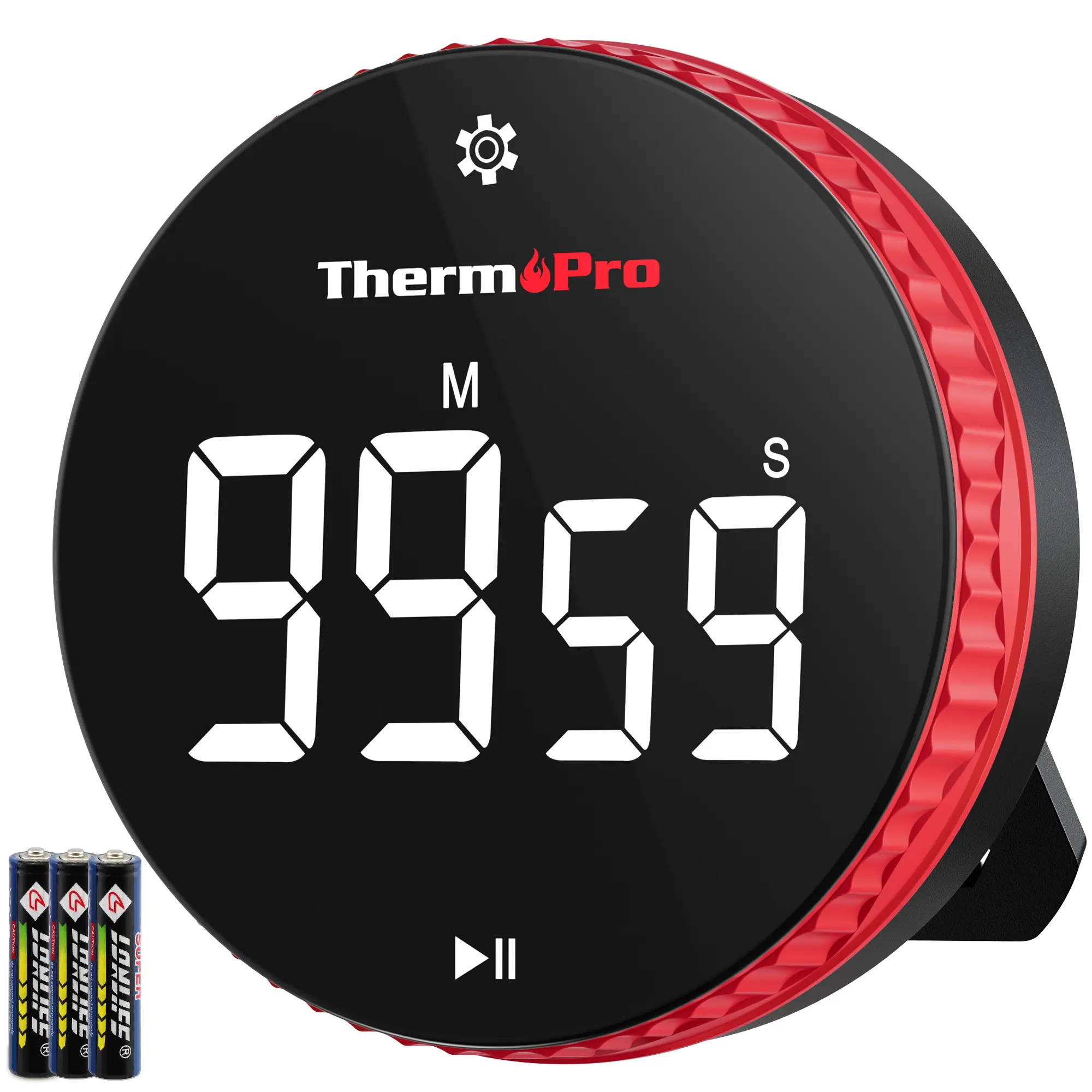 ThermoPro TM04 Digital Timer with Large Display and Red Housing for Easy Readability and Durability Kitchen Utensils
