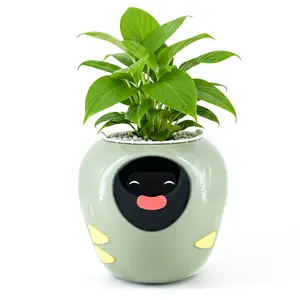 Plantbot Upgraded Large Smart Flower Pot Pet Planter Robot with Artificial Intelligence, Time Temperature Display, and Numerous Expressive Animations Based, for Indoor Decoration, Gifts