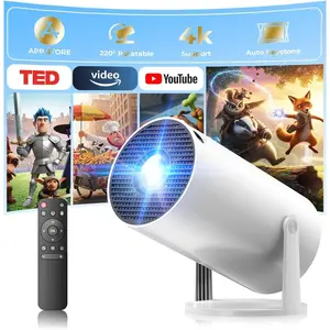 Mini Projector with WiFi and , Portable Projector Built-in Apps Support 4K 1080P Auto Keystone 220? Rotatable Small Projectors Compatible with HDMI/TV Stick//Laptop for Bedroom Wall