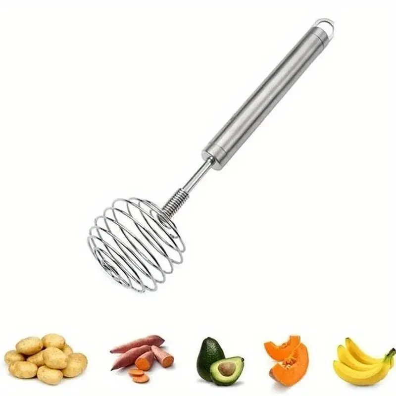 Stainless Steel Ball Spring Whisk Hand-held Butter Egg Mixer Avocado Potato Masher Manual Beater Mixers Kitchen Baking Tools
