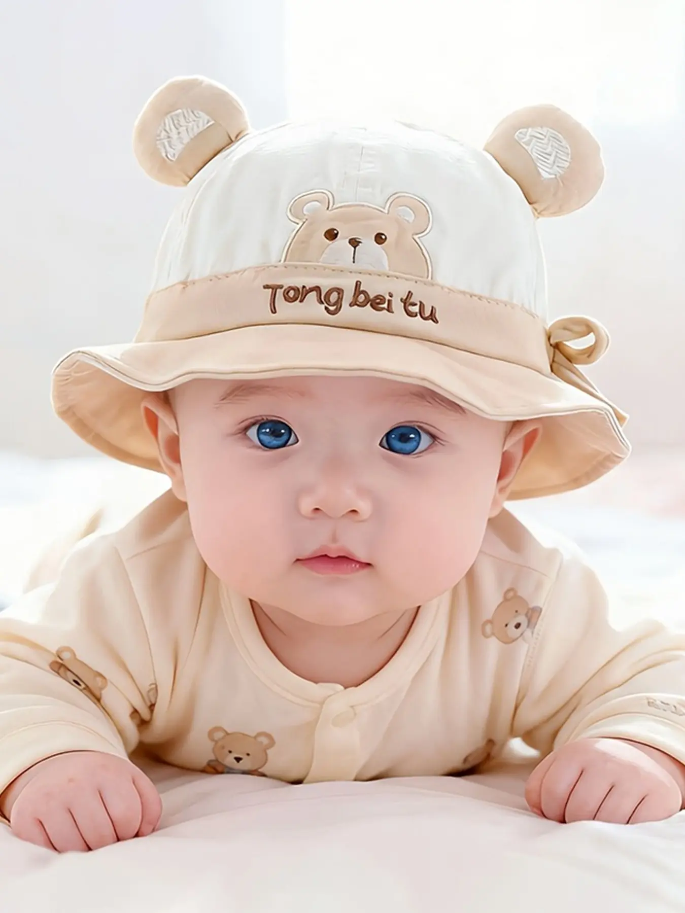 Cartoon Embroidered Fisherman Hat for Babies, Infant Hat, Unisex Spring and Autumn Sun Hat, Bonnet with Bunny Ears, Perfect New Year Gift for 8-24 Month Olds, Toddler Sunhat, Toddler Summer Hat, Sun Hats for Toddlers, Newborn Toddler Hats