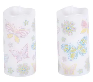 Temp-tations Seasonal Set of 2 6" Fiberoptic Candles