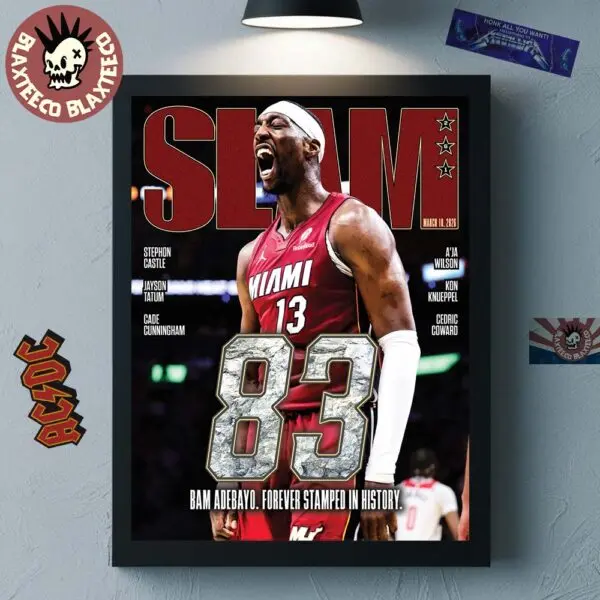 Bam Adebayo Miami Heat On The Cover Of SLAM 261 83 Points Forever Stamped In History Home Decor Poster Print Unframed