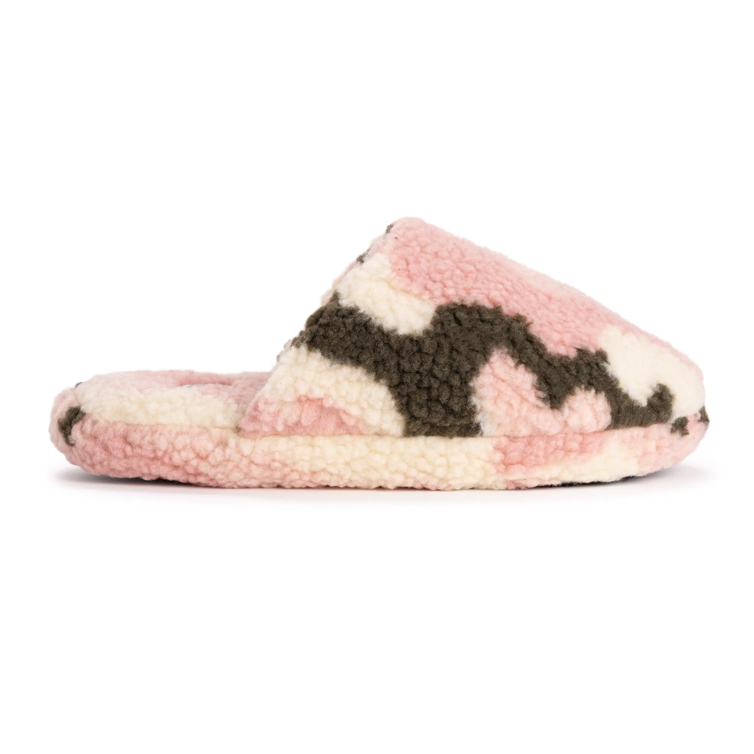Muk Luks Women's Maven Slide Slippers, Cozy Faux Shearling Scuff Shoe with Soft Foam Insole and Indoor-Outdoor Sole, Footwear, Thick Cushioned Slippers, Teddy, Polyester