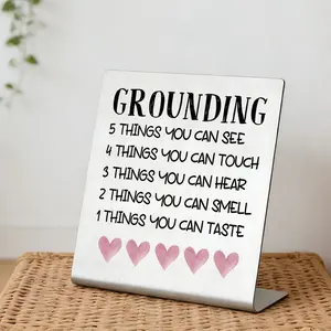 Grounding 54321 Technique Card, Anxiety Relief Coping Tool, Calming Corner Mental Health Reminder, Sensory Grounding Exercise for Stress & Panic