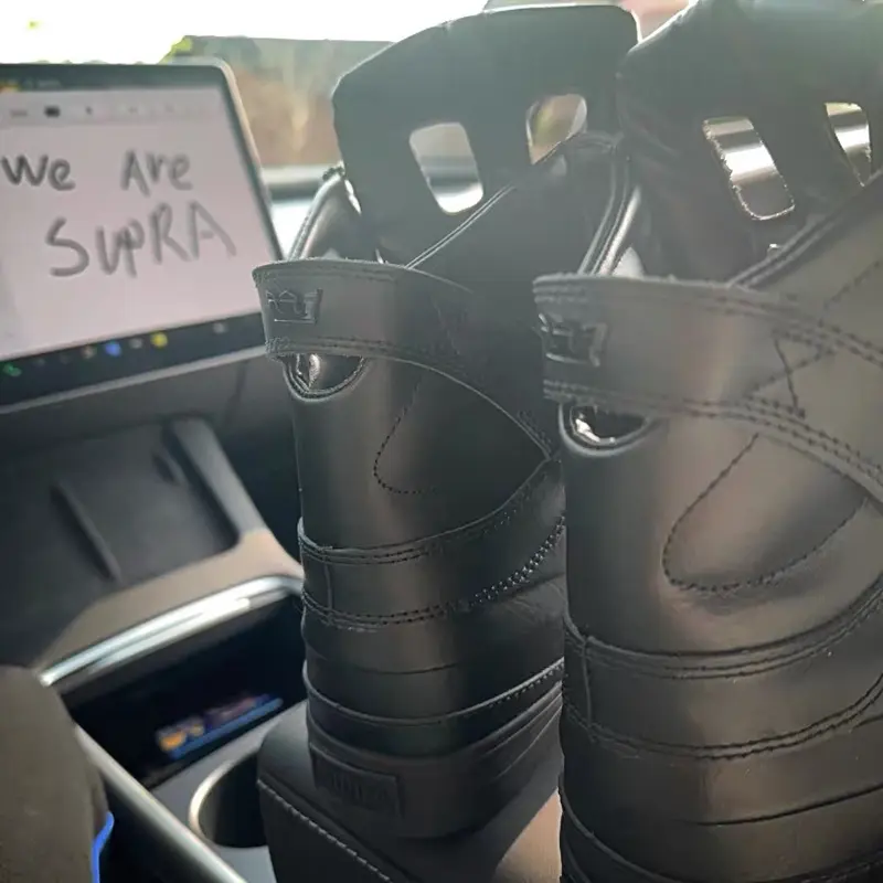 Supra Skytop 2 II Triple Black Textured Leather Mens High Top