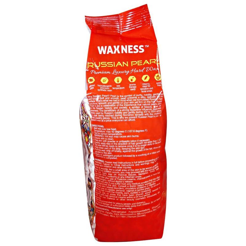 Waxness RUSSIAN PEARL and SENSI CLEAR Rosin Free Hard Wax Beads 2.2 lb / 1 kg Pack of 2 - For Hair Removal - Rosin Free - Made in Italy