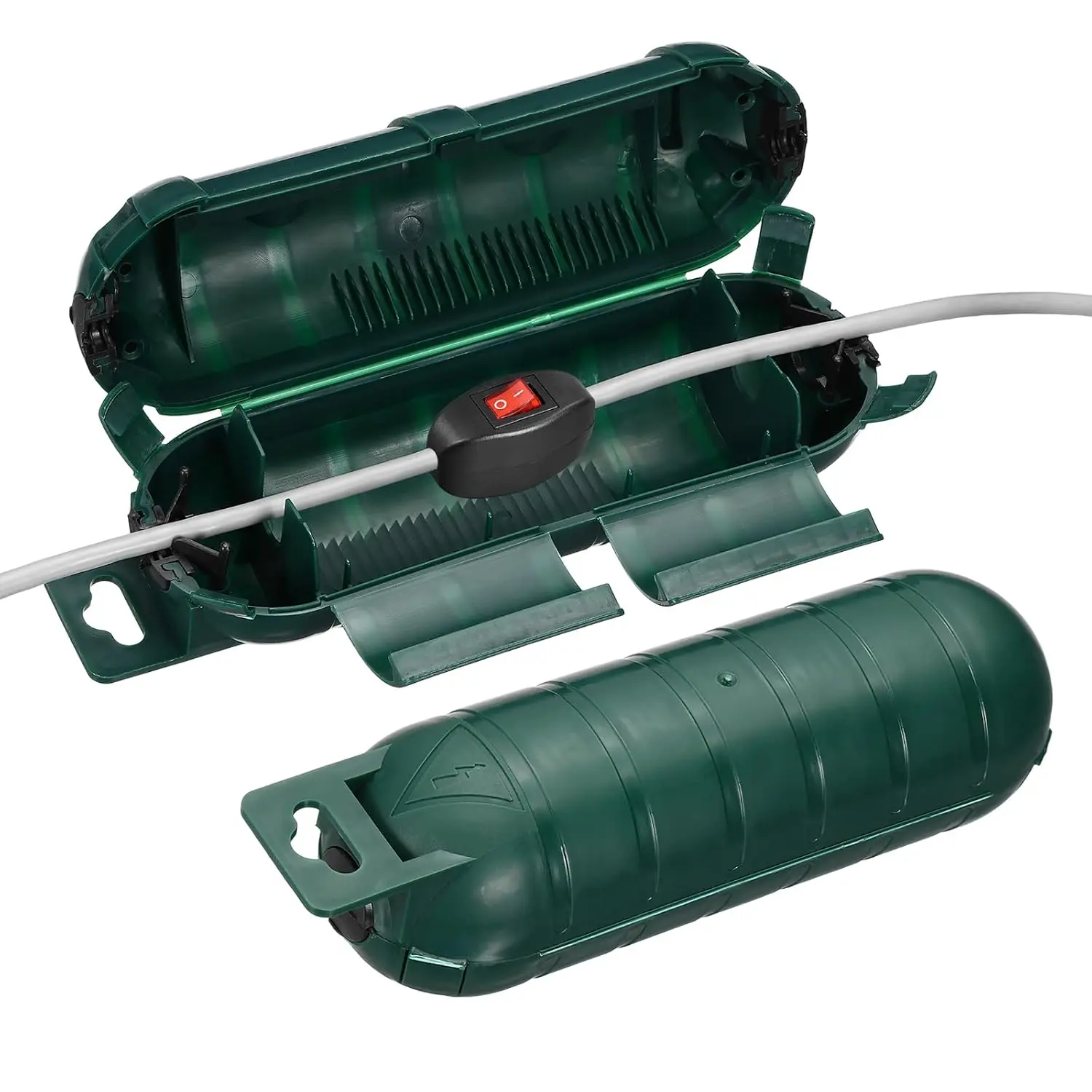 1 Pc Outdoor Extension Cord Cover – Waterproof electrical connection box with sealing ring. Durable ABS protector for plugs, sockets and power strips, protects from rain, snow, dust and moisture. Protection